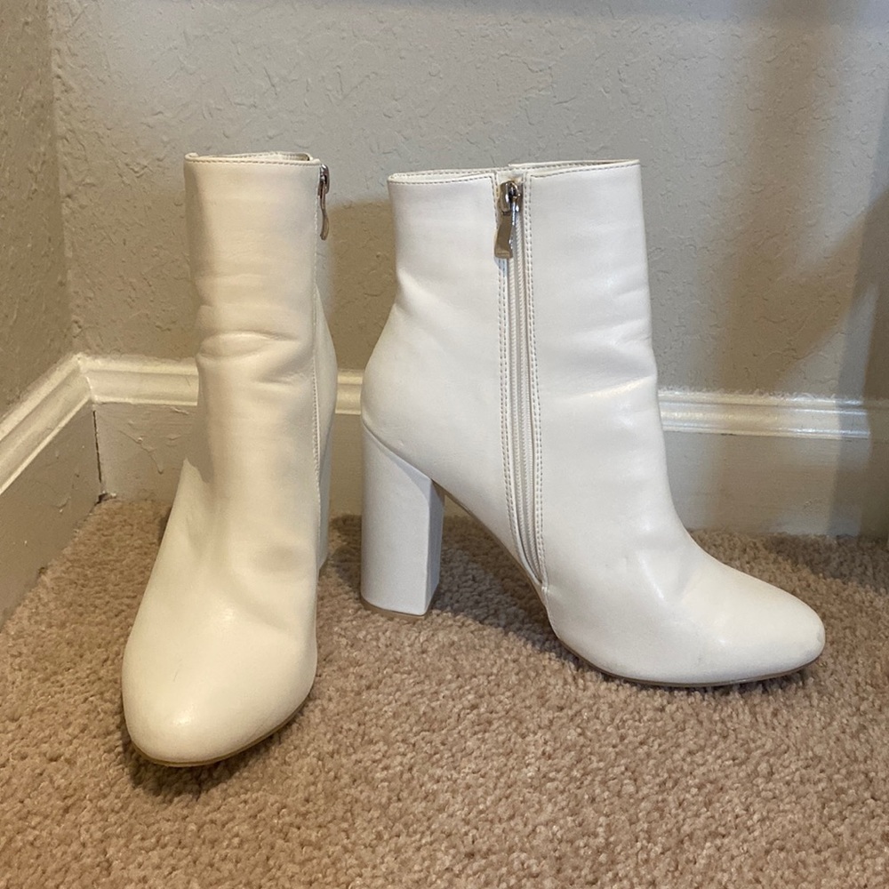 White heeled booties!